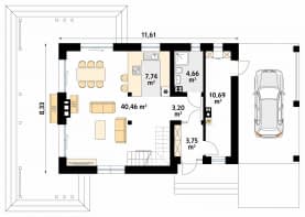 Rzut projektu Weranda 2 (CE) - parter