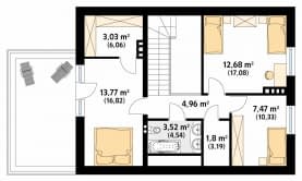 Rzut projektu Kawka 3 (CE) - poddasze