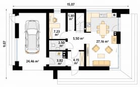 Rzut projektu Malutki 11 (KO) - parter