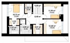 Rzut projektu Malutki 11 (KO) - poddasze