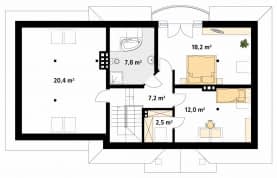 Rzut projektu Szafran 5 (CE) - poddasze