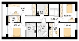 Rzut projektu Pogodny (CE) - poddasze