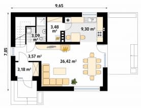 Rzut projektu Alicja (CE) - parter