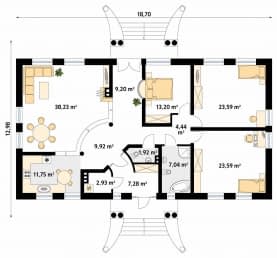 Rzut projektu Tercja 2 (CE) - parter