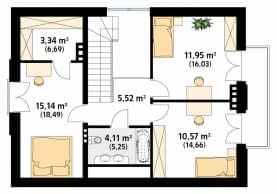 Rzut projektu Kawka 2 (CE) - poddasze