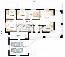 Rzut projektu Jadeit (KO) - parter