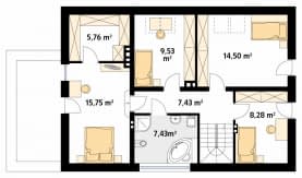 Rzut projektu Calineczka 4 (CE) - poddasze