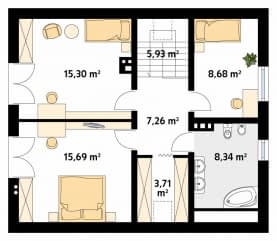 Rzut projektu Indygo (CE) - poddasze