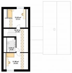 Rzut projektu Katamaran (CE) - poddasze