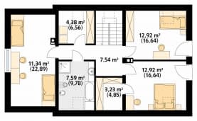 Rzut projektu Azuryt 3 (KO) - poddasze
