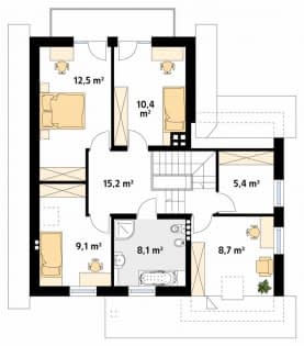 Rzut projektu Kalcyt (KO) - poddasze