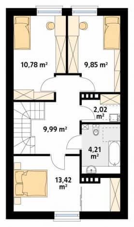 Rzut projektu Pryma (CE) - poddasze
