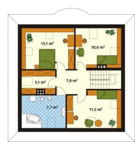 Rzut projektu Skowronek (CE) - poddasze