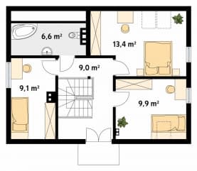 Rzut projektu Anka dr-S (DR-S) - poddasze