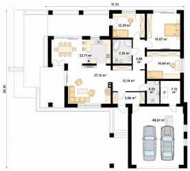 Rzut projektu Aksamit 6 (CE) - parter