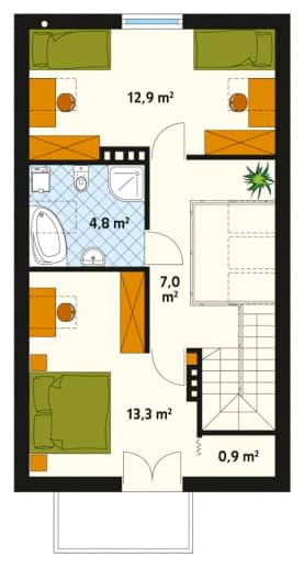 Rzut projektu Wrzos (CE) - poddasze