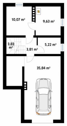 Rzut projektu Słonka (CE) - piwnica