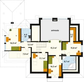 Rzut projektu Artemida (CE) - poddasze