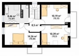 Rzut projektu Bielik (CE) - poddasze
