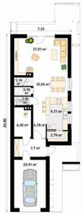 Rzut projektu Ametyst (CE) - parter