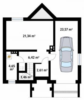 Rzut projektu Maciejka 4 (CE) - piwnica
