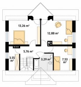 Rzut projektu Maciejka 4 (CE) - poddasze