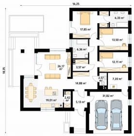 Rzut projektu Ambrozja 11 (CE) - parter