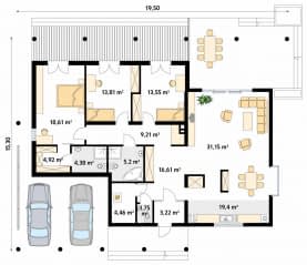 Rzut projektu Szkwał 2 (CE) - parter