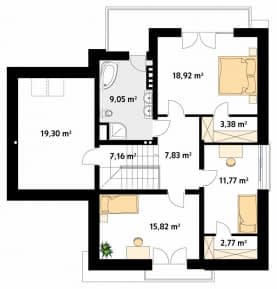 Rzut projektu Jaspis 4 (CE) - poddasze