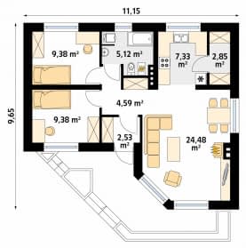 Rzut projektu Atlas 2 (CE) - parter