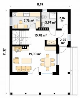 Rzut projektu Takt 4 (Y) - parter