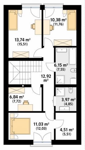 Rzut projektu Trakt (PH) - poddasze