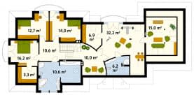 Rzut projektu Atol (CE) - poddasze