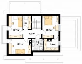 Rzut projektu Aloes 2 (CE) - poddasze