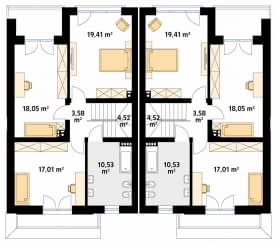 Rzut projektu Miodowy 2 (CE) - poddasze