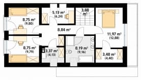 Rzut projektu Okruszek 2 (CE) - poddasze