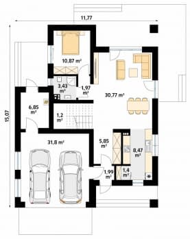 Rzut projektu Marcepan (CE) - parter