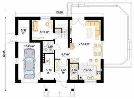 Rzut projektu Orzech 2 (CE) - parter