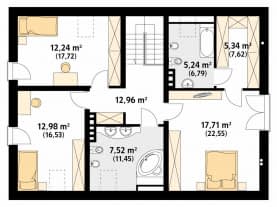Rzut projektu Orzech 2 (CE) - poddasze