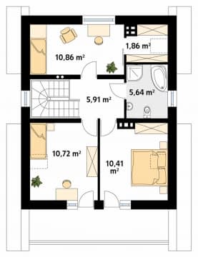 Rzut projektu Czajka (Y) - poddasze