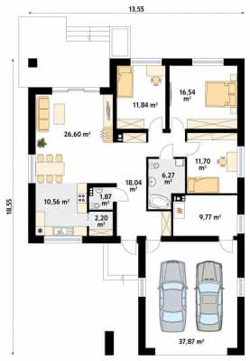 Rzut projektu Kiwi 5 (CE) - parter