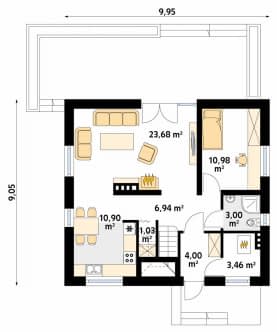 Rzut projektu Kulczyk 2 (CE) - parter