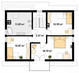 Rzut projektu Dudek 2 dr-S (DR-S) - poddasze