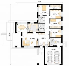 Rzut projektu Aksamit 8 (CE) - parter