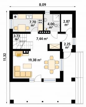 Rzut projektu Takt (Y) - parter
