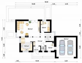 Rzut projektu Kwarc 2 (CE) - parter
