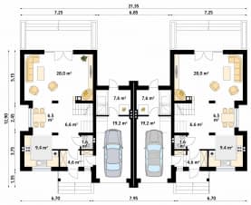 Rzut projektu Piryt (CE) - parter