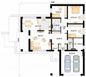 Rzut projektu Aksamit (CE) - parter