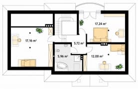 Rzut projektu Szafran 3 (CE) - poddasze
