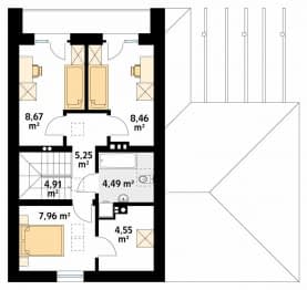 Rzut projektu Malutki 6 (CE) - poddasze
